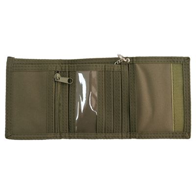 Wallet with safety chain OLIVE