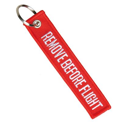Keyring "REMOVE BEFORE FLIGHT" RED