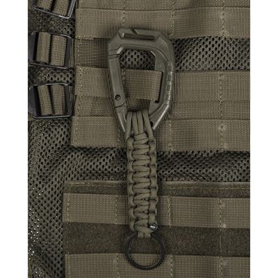 MOLLE carabiner with PARACORD OLIV