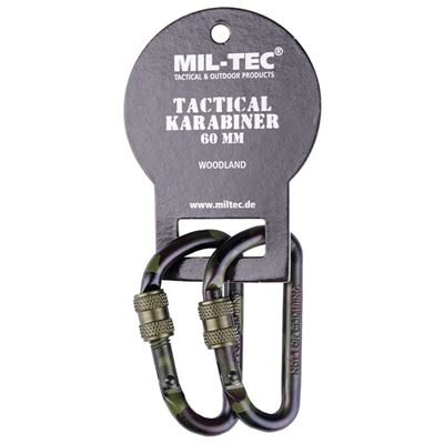 TACTICAL screw lock carabiner 6 mm WOODLAND couple MIL-TEC® 15922060 2