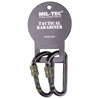 TACTICAL screw lock carabiner 8 mm WOODLAND couple MIL-TEC® 15922080 2