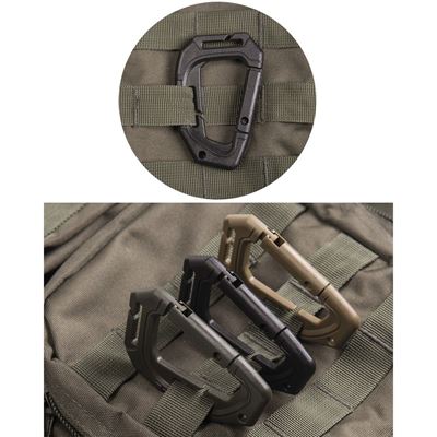 BLACK TACTICAL CARABINER MOLLE 2 PCS / BLISTER