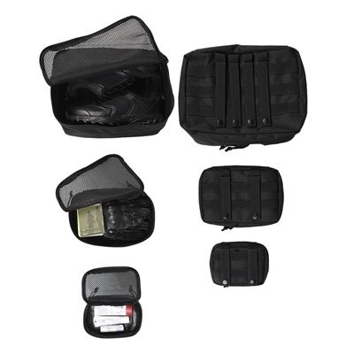 Set of 3 pcs of cases with mesh MESH BLACK