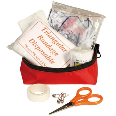 First aid kit with equipment should return. Case RED