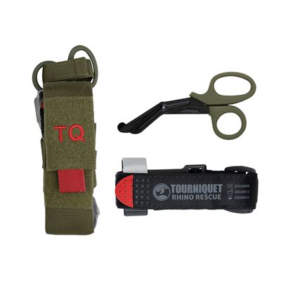 Rhino Rescue Tourniquet with pouch and scissors OLIVE DRAB