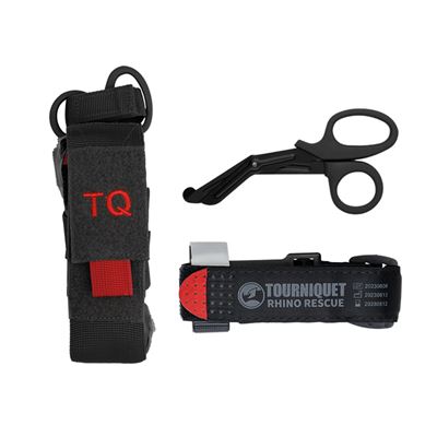 Rhino Rescue Tourniquet with pouch and scissors BLACK