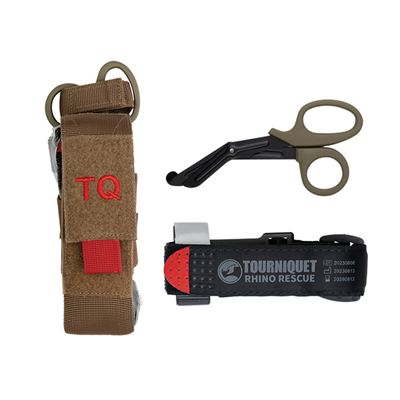 Rhino Rescue Tourniquet with pouch and scissors COYOTE