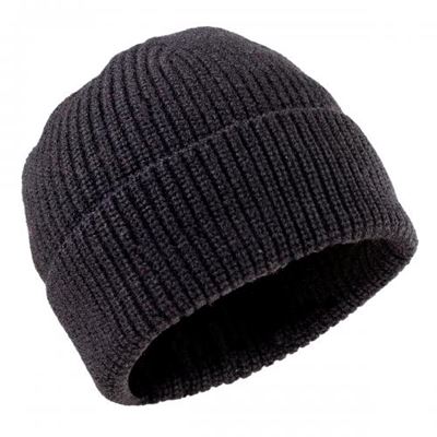 Winter hat knitted CLASSIC MERINO wool BLACK
