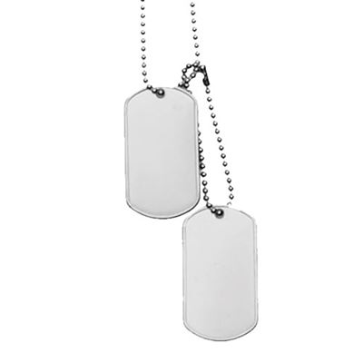 Signs identifying U.S. "DOG TAG" without silencers SILVER