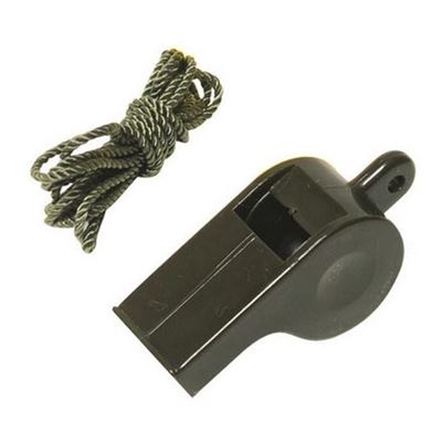 U.S. Plastic Whistle with cord OLIVE