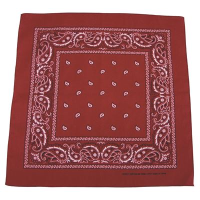 BANDANA scarf 55x55 cm wine red / BLACK