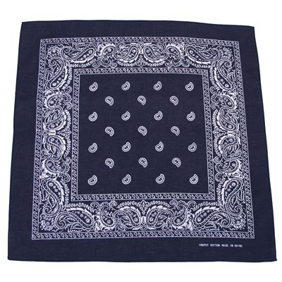 BANDANA scarf 55x55 cm dark blue / white