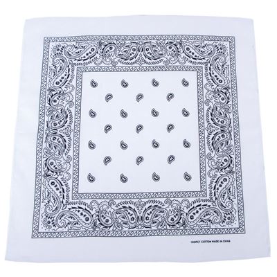 BANDANA scarf 55x55 cm white / black