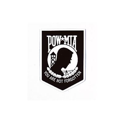 Sticker POW / MIA glass inside