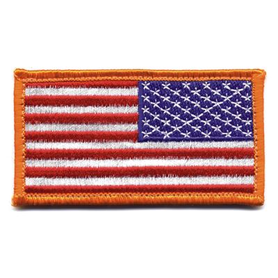 U.S. Flag reverse applique 4.5 x 8.5 cm ORANGE lem