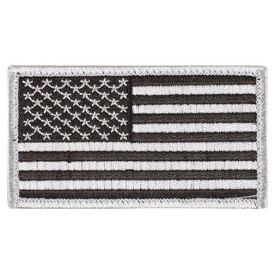 U.S. Flag patch 4.5 x 8.5 cm Black / Silver