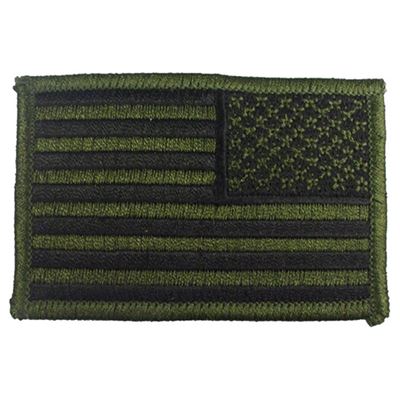 U.S. Flag reverse applique 5 x 7,5 cm GREEN-BLACK