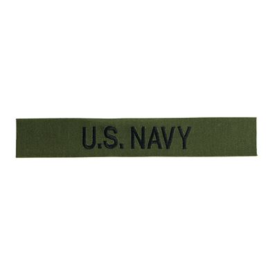 Patch "U. S. NAVY" black thread OLIVE