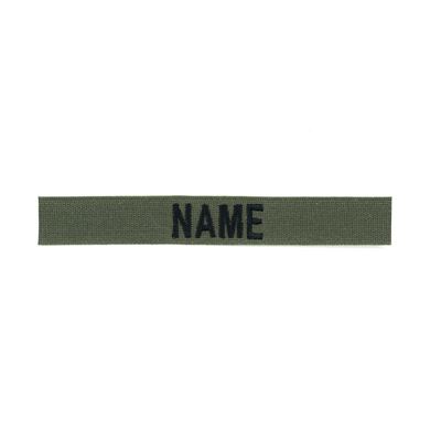 3x patch label "NAME" BlackThread OLIVE