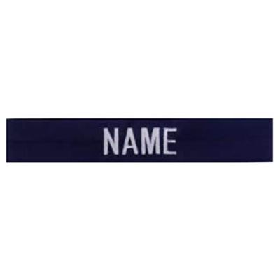 3x patch label "NAME" silver thread BLUE