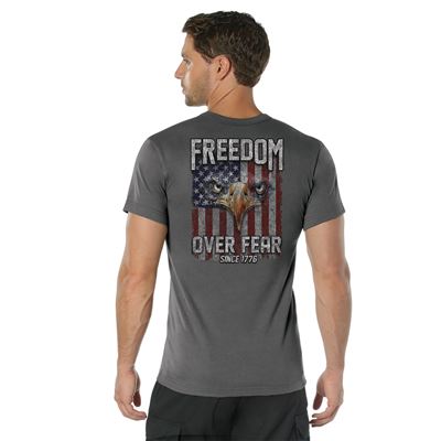 T-Shirt Freedom Over Fear CHARCOAL GREY