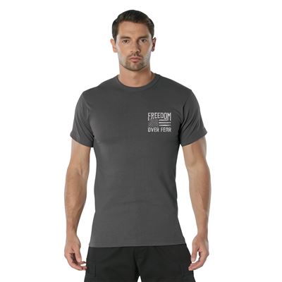 T-Shirt Freedom Over Fear CHARCOAL GREY