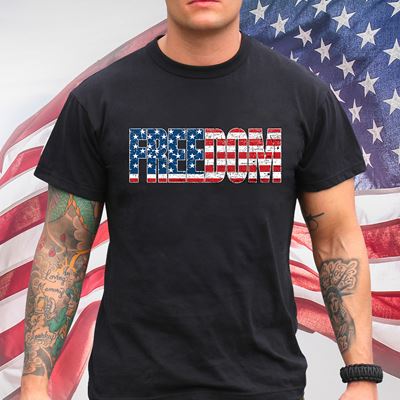 T-Shirt Freedom US FLAG BLACK