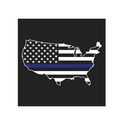 Thin BLUE LINE AMERICA map T-Shirt BLACK ROTHCO 1851 2