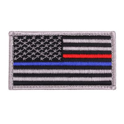 Thin Blue Line/Thin Red Line US Flag Patch - Hook Back