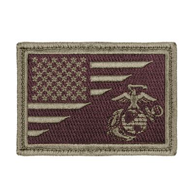 ROTHCO Velcro US Flag/USMC Globe and Anchor Patch OLIV/BROWN | Army ...