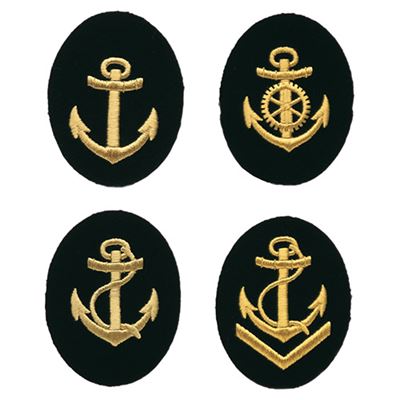 NVA patch gold anchor with gear large BLUE
