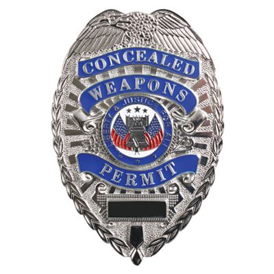 Badge DELUXE CONCEALED WEAPONS PERMIT Silver