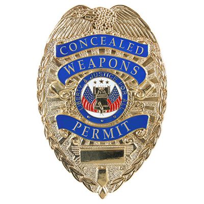 Badge DELUXE CONCEALED WEAPONS PERMIT GOLD
