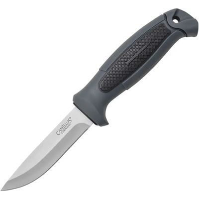 Fixed blade knife with fire starter