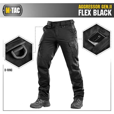AGGRESSOR Gen. II Flex Tactical Trousers – BLACK M-TAC 20058002 3