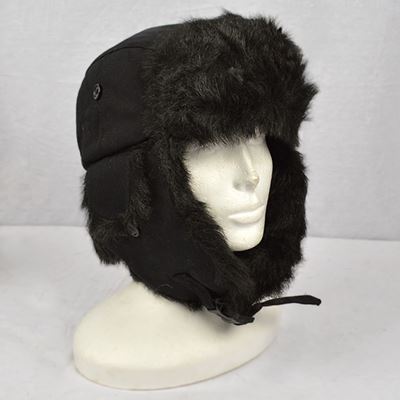 Fur cap ANTARTICA CANVAS BLACK