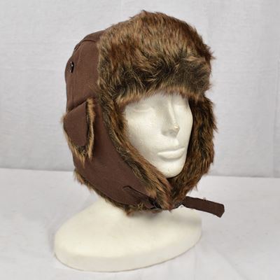 Fur cap ANTARTICA CANVAS BROWN