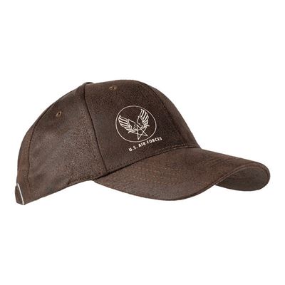 Baseball Cap U.S. Air Force Leather Look BROWN