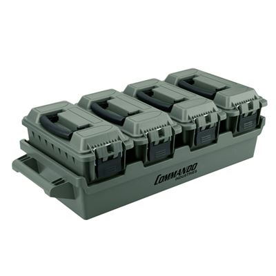 Ammo and Outdoor Box Rack w/ 4 Cans OLIVE