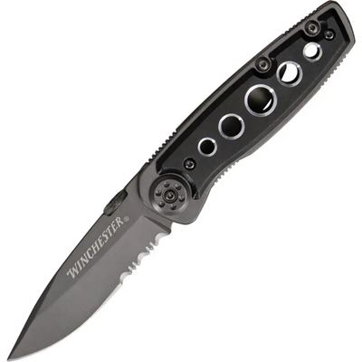 Folding Knife PARFIVE Partially Serrated BLACK
