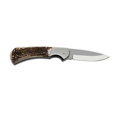 SAVAGE folding knife with lock HABLOCK stainless steel handle of antler