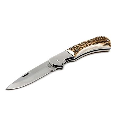 SAVAGE folding knife with lock HABLOCK stainless steel handle of antler