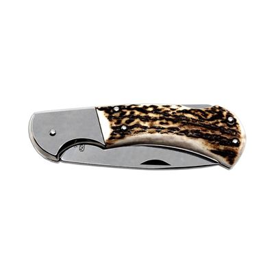 SAVAGE folding knife with lock HABLOCK stainless steel handle of antler