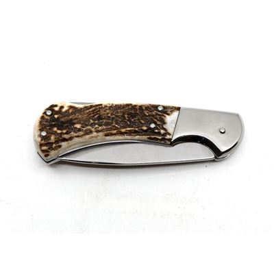 SAVAGE folding knife with lock HABLOCK stainless steel handle of antler