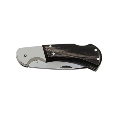 SAVAGE folding knife with stainless steel lock HABLOCK buffalo horn handle