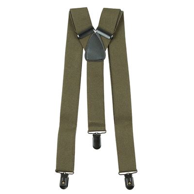 Y trouser suspenders with clips OLIVE