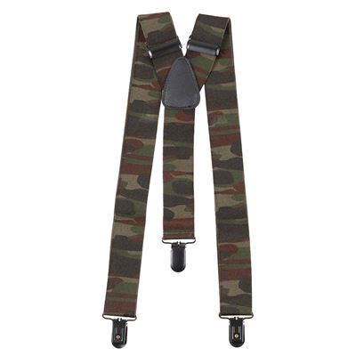 Pants braces Y with spring-loaded clip WOODLAND