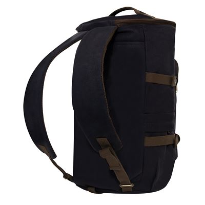 Convertible 19" Canvas Duffle/Backpack CHARCOAL GREY/BROWN