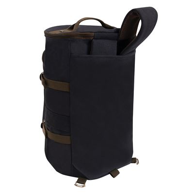 Convertible 19" Canvas Duffle/Backpack CHARCOAL GREY/BROWN