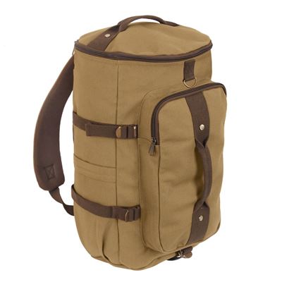Convertible 19" Canvas Duffle/Backpack BROWN